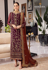 Asim Jofa Luxury Chiffon Embroidered 3 piece Unstitched